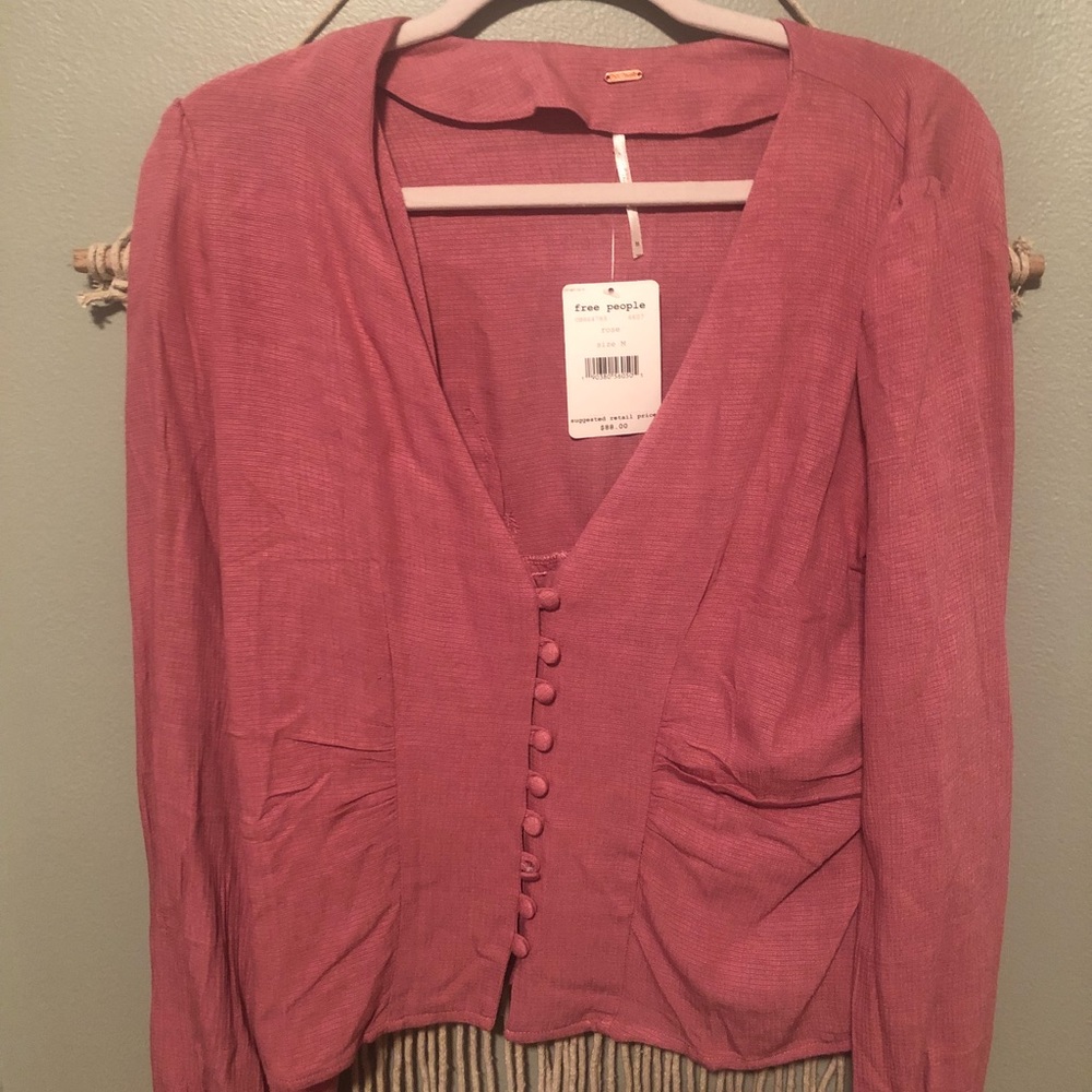 Free people pink blouse